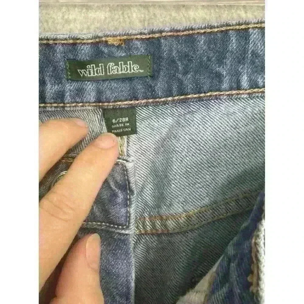 Wild Fable‎ Women's High-Rise Jean Denim Shorts Blue Happy Size 6/28 100% Cotton